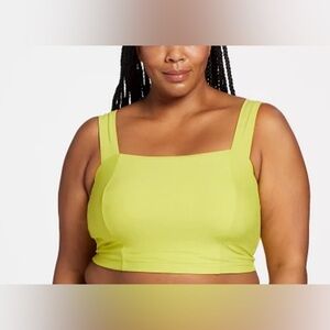 CALIA by Carrie Underwood Padded Swim Bra Wireless  Chartreuse Green Sz 1X